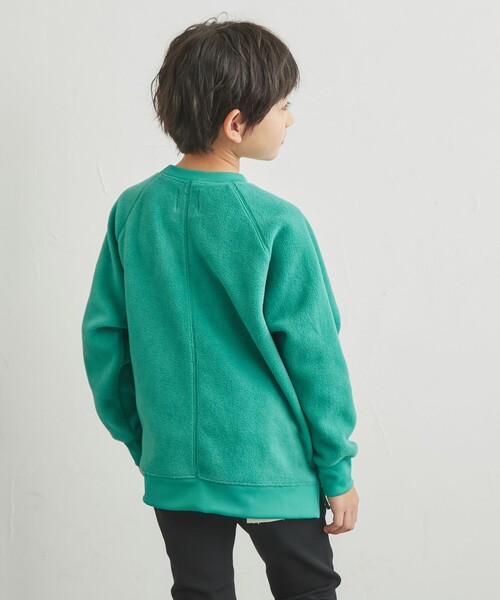 coen（コーエン）の「FreeSpeech(フリースピーチ)別注ラグランクルーネックフリース（スウェット・キッズ・ケリー/ブラック・130/120/150/110/100/140）」の10枚目の写真