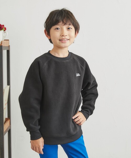 coen（コーエン）の「FreeSpeech(フリースピーチ)別注ラグランクルーネックフリース（スウェット・キッズ・ケリー/ブラック・130/120/150/110/100/140）」の8枚目の写真