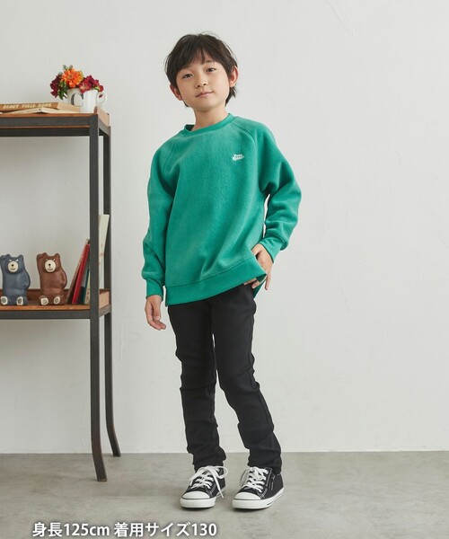 coen（コーエン）の「FreeSpeech(フリースピーチ)別注ラグランクルーネックフリース（スウェット・キッズ・ケリー/ブラック・130/120/150/110/100/140）」の6枚目の写真