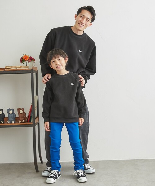 coen（コーエン）の「FreeSpeech(フリースピーチ)別注ラグランクルーネックフリース（スウェット・キッズ・ケリー/ブラック・130/120/150/110/100/140）」の5枚目の写真
