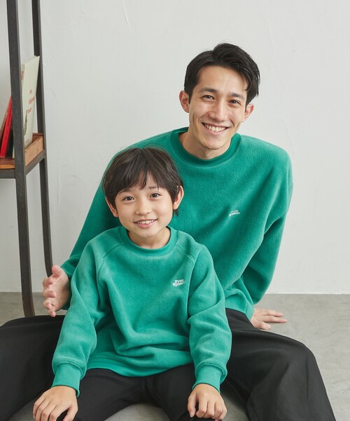 coen（コーエン）の「FreeSpeech(フリースピーチ)別注ラグランクルーネックフリース（スウェット・キッズ・ケリー/ブラック・130/120/150/110/100/140）」の3枚目の写真