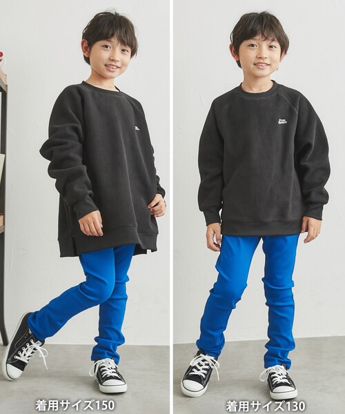 coen（コーエン）の「FreeSpeech(フリースピーチ)別注ラグランクルーネックフリース（スウェット・キッズ・ケリー/ブラック・130/120/150/110/100/140）」の16枚目の写真