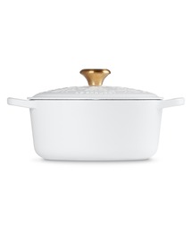 ☆ ル・クルーゼココットロンド ノエルレリーフ (ゴールドツマミ) 24cm