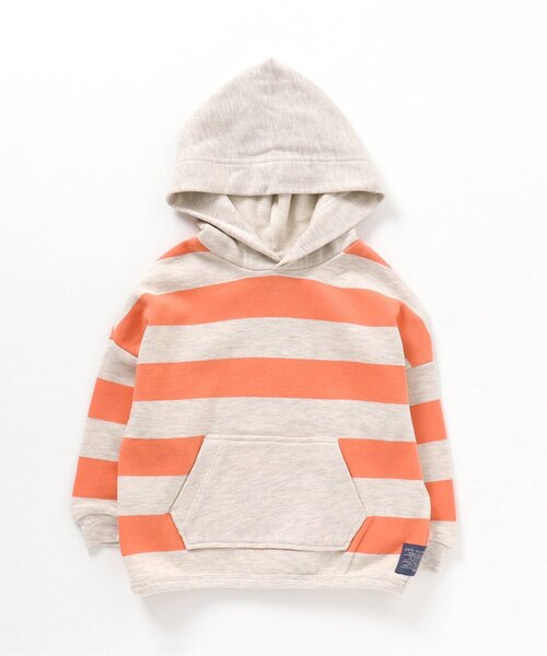 BREEZE（ブリーズ）の「ボーダーパーカー（パーカー・キッズ・ブラック/オレンジ・120/100/90/80/130/110/140）」の2枚目の写真