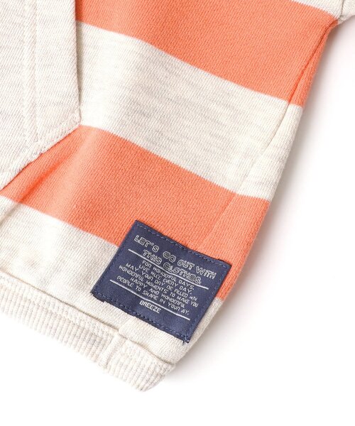 BREEZE（ブリーズ）の「ボーダーパーカー（パーカー・キッズ・ブラック/オレンジ・120/100/90/80/130/110/140）」の7枚目の写真