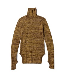 Wool Cotton Rib Curve Hem Turtle