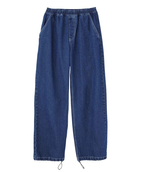 X-girl（エックスガール）の「DENIM EASY PANTS（デニムパンツ・レディース・インディゴブルー・S/M/XS）」の2枚目の写真