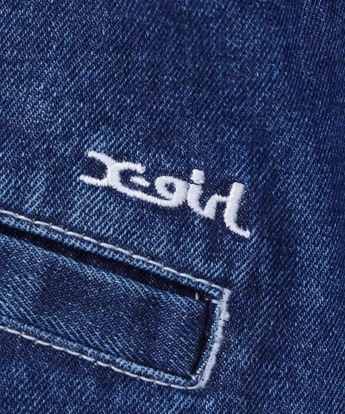 X-girl（エックスガール）の「DENIM EASY PANTS（デニムパンツ・レディース・インディゴブルー・S/M/XS）」の9枚目の写真