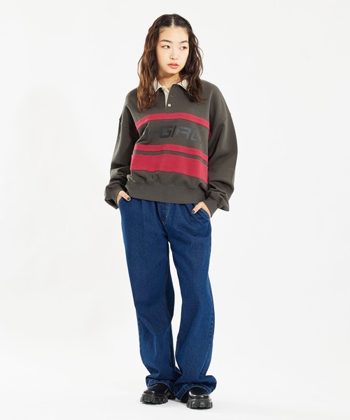 X-girl（エックスガール）の「DENIM EASY PANTS（デニムパンツ・レディース・インディゴブルー・S/M/XS）」の15枚目の写真