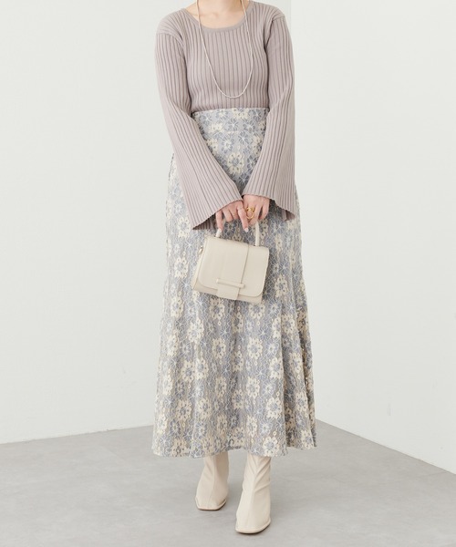 natural couture（ナチュラルクチュール）の「新色追加 /  osono 長さ変えれる配色レーススカート（スカート・レディース・アイボリー/ブラック/ブラウン/ミント/グリーン系その他/ピンク/ベージュ系その他・FREE）」の14枚目の写真