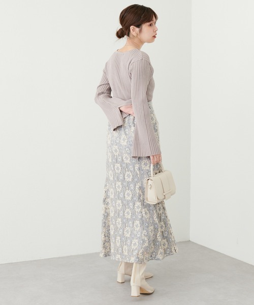 natural couture（ナチュラルクチュール）の「新色追加 /  osono 長さ変えれる配色レーススカート（スカート・レディース・アイボリー/ブラック/ブラウン/ミント/グリーン系その他/ピンク/ベージュ系その他・FREE）」の15枚目の写真