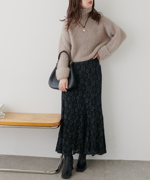 natural couture（ナチュラルクチュール）の「新色追加 /  osono 長さ変えれる配色レーススカート（スカート・レディース・アイボリー/ブラック/ブラウン/ミント/グリーン系その他/ピンク/ベージュ系その他・FREE）」の19枚目の写真