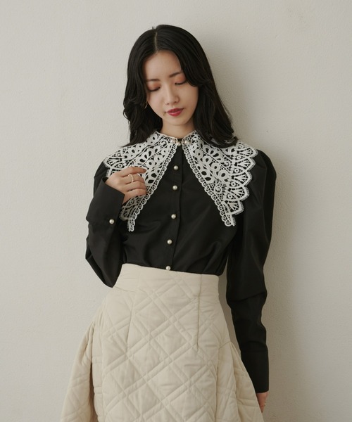 ブラウス シャツ 「VIOLETTEROOM」collarsleeves レディース BONLECILL noir ブラウス シャツ 「BONLECILL noir」2wayサテン