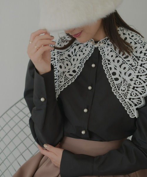 ブラウス シャツ 「VIOLETTEROOM」collarsleeves レディース BONLECILL noir ブラウス シャツ 「BONLECILL noir」2wayサテン