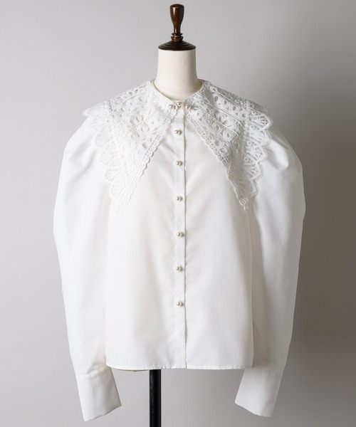 ブラウス シャツ 「VIOLETTEROOM」collarsleeves レディース VIOLETTA（ヴィオレッタ）の「レースカラーブラウス（シャツ