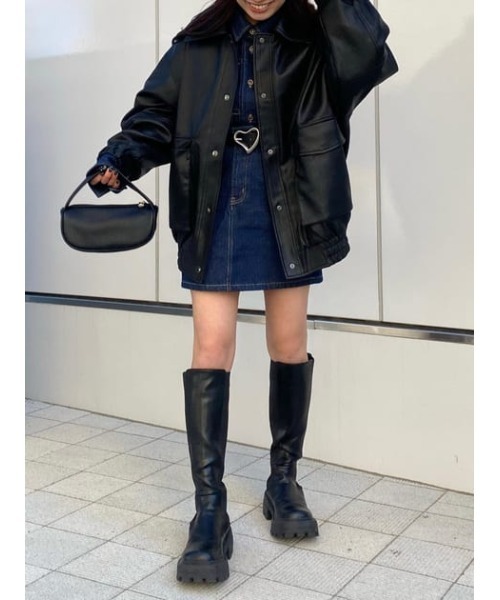 SLY（スライ）の「LIGHT ONS H/W S/SK-A ライトオンス ハイウエスト ショートスカート ミニスカート セットアップ可能（デニムスカート・レディース・ブルー・0/1/2）」の14枚目の写真