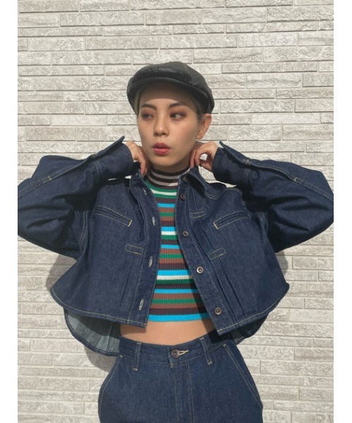 SLY（スライ）の「LIGHT ONS H/W S/SK-A ライトオンス ハイウエスト ショートスカート ミニスカート セットアップ可能（デニムスカート・レディース・ブルー・0/1/2）」の15枚目の写真