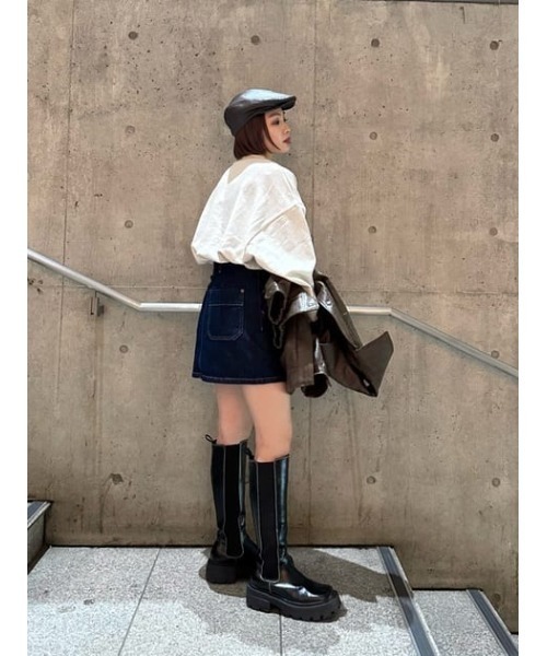 SLY（スライ）の「LIGHT ONS H/W S/SK-A ライトオンス ハイウエスト ショートスカート ミニスカート セットアップ可能（デニムスカート・レディース・ブルー・0/1/2）」の19枚目の写真