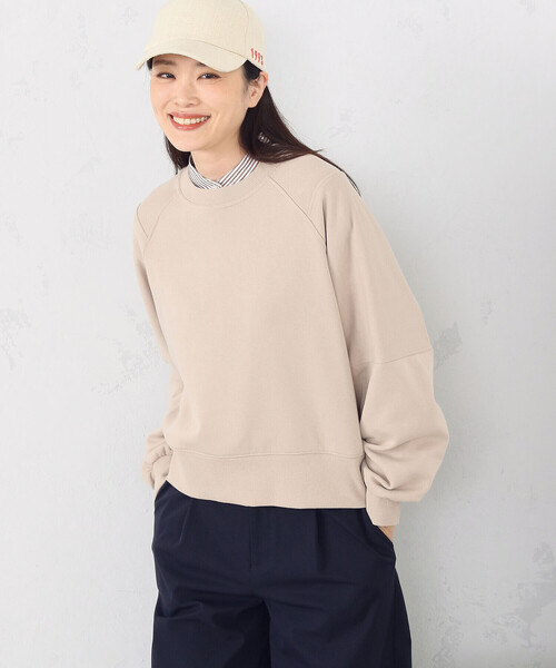 COMME CA ISM(コムサイズム)の「裏毛 トレーナー(スウェット・レディース・イエロー×グリーン/ベージュ/アイボリー/ブラック・MEDIUM/LARGE)」の4枚目の写真