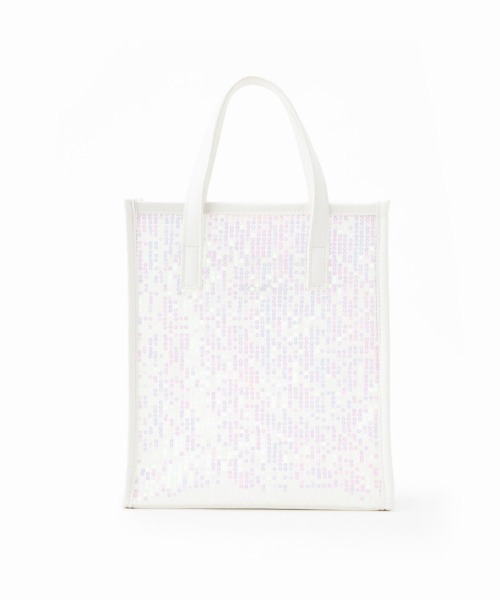 Casselini（キャセリーニ）の「Casselini(キャセリーニ)スパンコールボックストート（ハンドバッグ・レディース・ホワイト/ブラック/シルバー・FREE）」の18枚目の写真