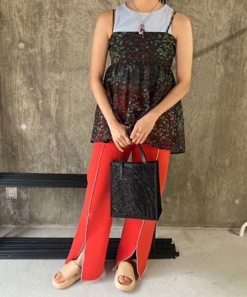 Casselini（キャセリーニ）の「Casselini(キャセリーニ)スパンコールボックストート（ハンドバッグ・レディース・ホワイト/ブラック/シルバー・FREE）」の10枚目の写真