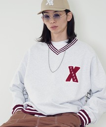 XLARGE（エクストララージ）の「XLARGE / エクストララージ X LOGO V NECK SWEAT Vネック スウェット トレーナー（スウェット・メンズ）」