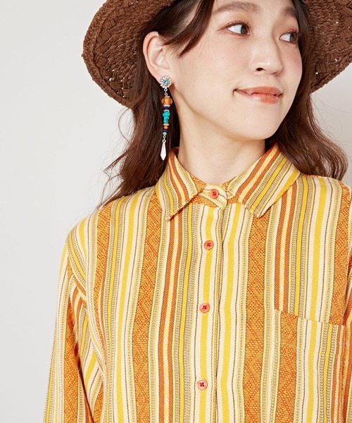 チャイハネ(チャイハネ)の「【チャイハネ】スタンコンチョピアス1pcs片耳用(ピアス(片耳用)・レディース・ピンク/オレンジ・FREE)」の4枚目の写真