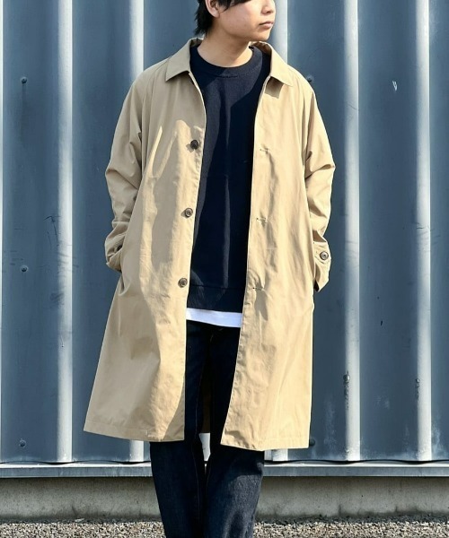 PLUS ONE（プラスワン）の「【PLUS ONE】ステンカラーコート（ステンカラーコート・メンズ・ブラック/ベージュ・M/L/XL）」の2枚目の写真