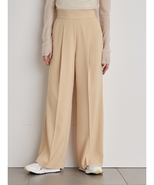 emmi（エミ）の「【emmi atelier】ハイウエストタックパンツ（スラックス・レディース・イエロー/ピンク/ブラック・1/0）」の3枚目の写真