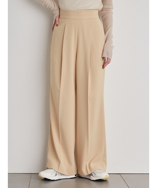 emmi（エミ）の「【emmi atelier】ハイウエストタックパンツ（スラックス・レディース・イエロー/ピンク/ブラック・1/0）」の10枚目の写真