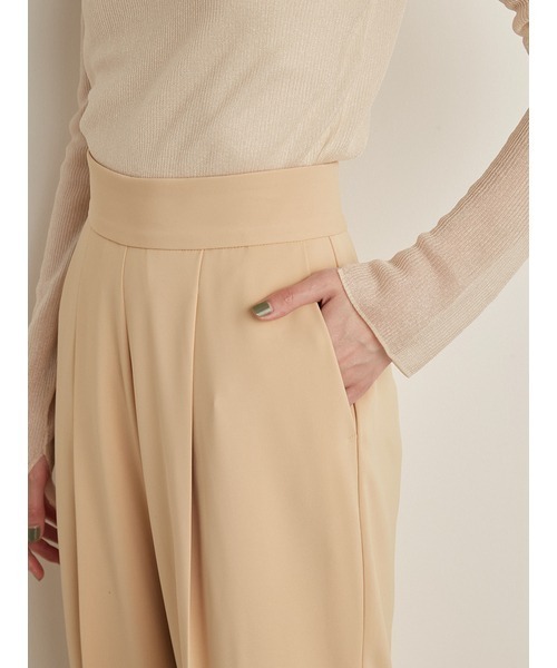 emmi（エミ）の「【emmi atelier】ハイウエストタックパンツ（スラックス・レディース・イエロー/ピンク/ブラック・1/0）」の14枚目の写真