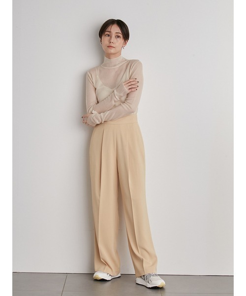 emmi（エミ）の「【emmi atelier】ハイウエストタックパンツ（スラックス・レディース・イエロー/ピンク/ブラック・1/0）」の20枚目の写真