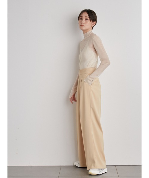 emmi（エミ）の「【emmi atelier】ハイウエストタックパンツ（スラックス・レディース・イエロー/ピンク/ブラック・1/0）」の22枚目の写真