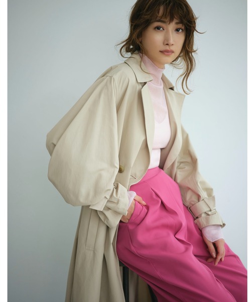 emmi（エミ）の「【emmi atelier】ハイウエストタックパンツ（スラックス・レディース・イエロー/ピンク/ブラック・1/0）」の7枚目の写真