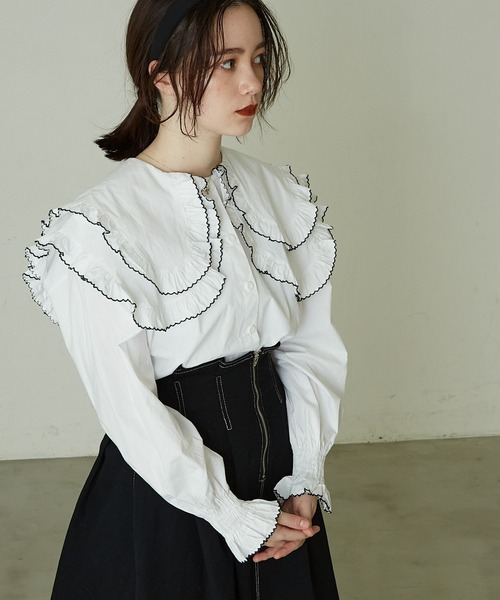 paravion（パラビオン）の「ダブルビックカラーブラウス（シャツ/ブラウス・レディース・ホワイト・FREE）」の2枚目の写真