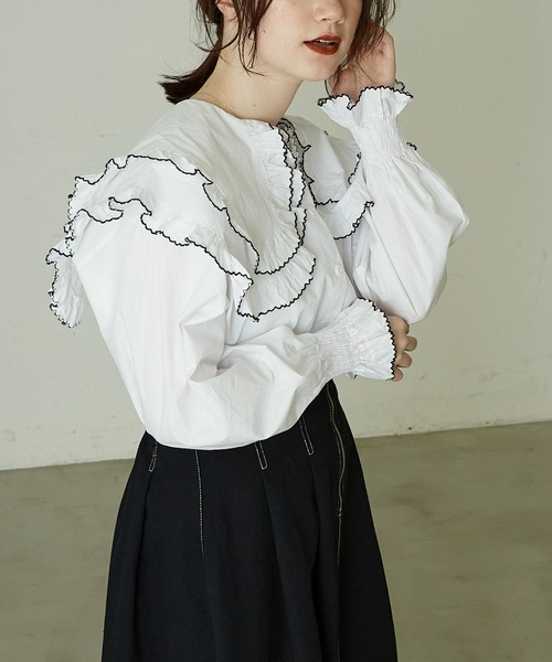 paravion（パラビオン）の「ダブルビックカラーブラウス（シャツ/ブラウス・レディース・ホワイト・FREE）」の4枚目の写真