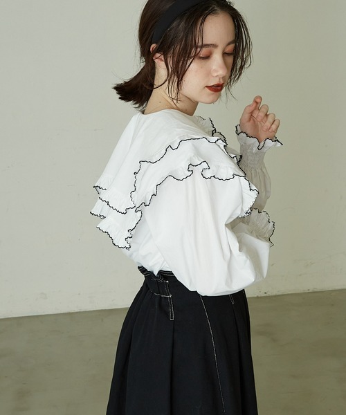 paravion（パラビオン）の「ダブルビックカラーブラウス（シャツ/ブラウス・レディース・ホワイト・FREE）」の7枚目の写真