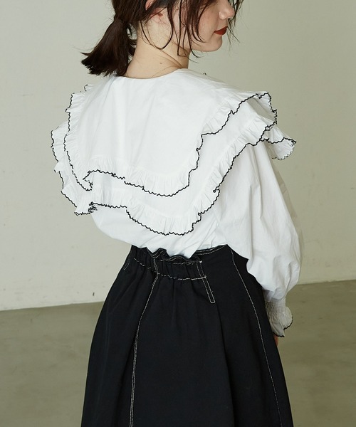 paravion（パラビオン）の「ダブルビックカラーブラウス（シャツ/ブラウス・レディース・ホワイト・FREE）」の6枚目の写真