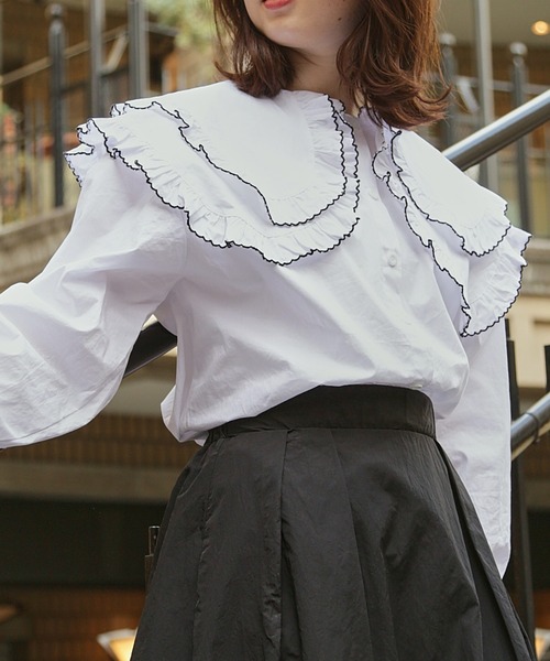 paravion（パラビオン）の「ダブルビックカラーブラウス（シャツ/ブラウス・レディース・ホワイト・FREE）」の16枚目の写真