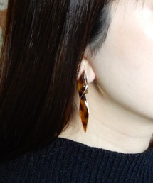 The Rule ザルール : Leaf 2way pierced earring 2連リーフ ピアス
