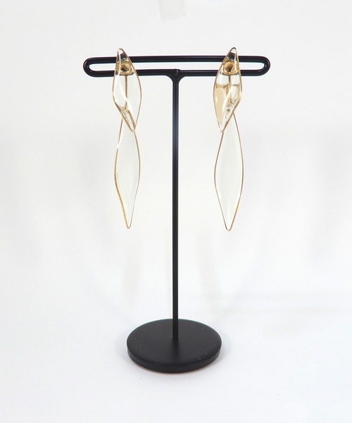 The Rule(ザルール)の「The Rule ザルール : Leaf 2way pierced earring 2連リーフ ピアス(ピアス(両耳用)・レディース・クリア/オフホワイト/グレー/ブラウン・FREE)」の9枚目の写真