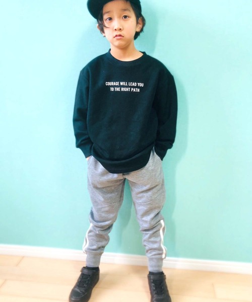 THE CASUAL（カジュアル）の「切り替え裾リブパンツ（スウェットパンツ・キッズ・ダークグリーン/杢グレー/ブラック/ネイビー/ベージュ/チャコール・110cm/120cm/130cm/140cm/150cm/160cm）」の12枚目の写真