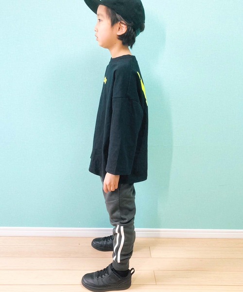 THE CASUAL（カジュアル）の「切り替え裾リブパンツ（スウェットパンツ・キッズ・ダークグリーン/杢グレー/ブラック/ネイビー/ベージュ/チャコール・110cm/120cm/130cm/140cm/150cm/160cm）」の19枚目の写真