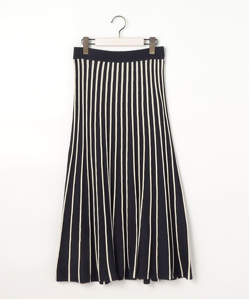 NICOLE white（ニコルホワイト）の「配色ラインニットプリーツ