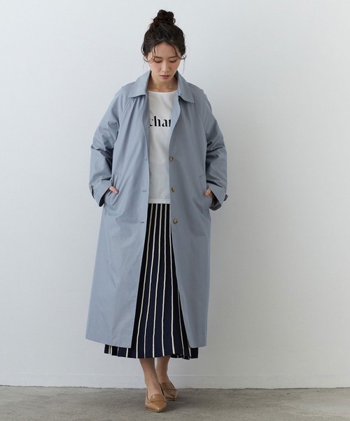 NICOLE white（ニコルホワイト）の「配色ラインニットプリーツスカート（スカート・レディース・ネイビー/オフホワイト/サックスブルー・FREE）」の18枚目の写真