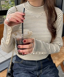 DISCOAT | 袖パールハイネックプルオーバー(ニット/セーター)