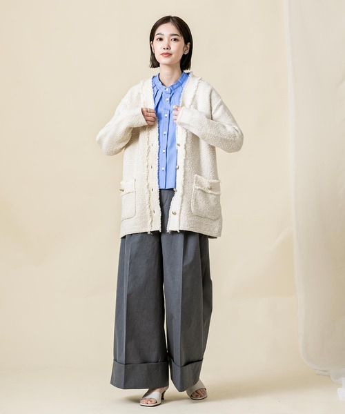 Gready Brilliant（グレディブリリアン）の「綿混ツィード調フリンジV