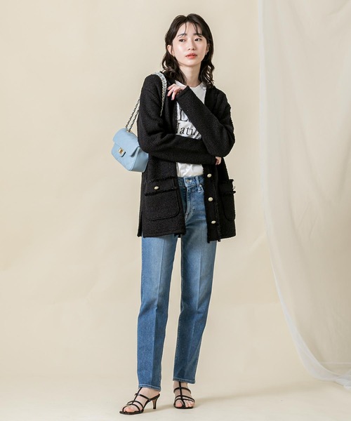 Gready Brilliant（グレディブリリアン）の「綿混ツィード調フリンジV