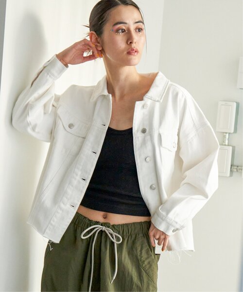 VENCEEXCHANGE（ヴァンスエクスチェンジ）の「カットオフデニムジャケット（デニムジャケット・レディース・ブラック/オフホワイト/ブルー系その他・M）」の2枚目の写真