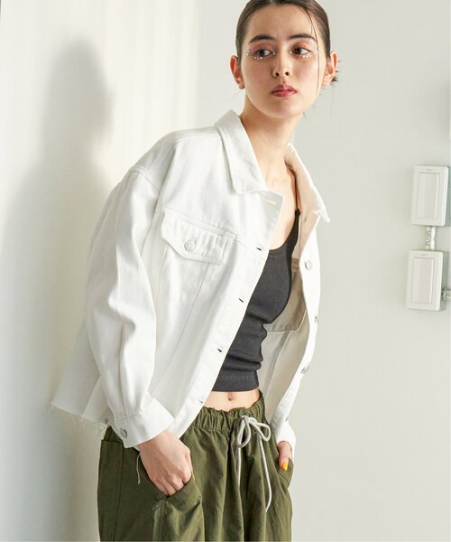 VENCEEXCHANGE（ヴァンスエクスチェンジ）の「カットオフデニムジャケット（デニムジャケット・レディース・ブラック/オフホワイト/ブルー系その他・M）」の14枚目の写真